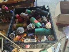 Large Lot of Sewing and Embroidery Thread with Racks