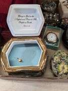 Mixed Lot: Decorative Boxes, Musical Prayer Box, Pocket Watches & More