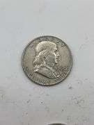 Lot of 5 Franklin Half Dollars 1952-1963