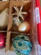 Two Totes of FANCY Christmas Ornaments - Assorted Styles