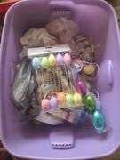 10 Totes of holiday decor, and household miscellaneous