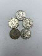 Collection of Five Franklin Half Dollars (1957-1962)