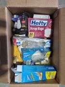 Box Lot of Mixed Light Bulbs and Household Items