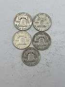 1950-1963 Franklin Half Dollars - Lot of 5