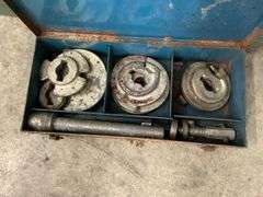 Truck Tire, Metal Tool Box with Contents, and Assorted Parts