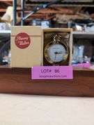 Two Travel Alarm Clocks in Wooden Box