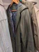 Assorted Closet Items: Clothing, Storage, and Collectibles