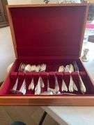 Silver Plated Flatware Set in Wooden Box - Community Plate