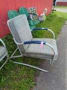Pair of Retro Aluminum Frame Lawn Chairs