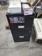 Metal File Cabinet with Sliding Door Hardware & Other Items