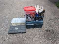 Tool Lot - Carpet Tools, Caulking, Tile Spacers, and Hardware Organizer
