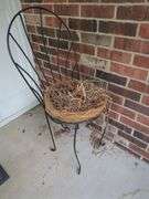 Assorted Outdoor Decor Items: Bench, Milk Can, Wind Chimes, and More