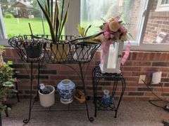 Assorted Plant Stands and Home Decor