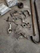 Mixed Lot: Crowbar, pry bar,  Fasteners, and Metal Brackets