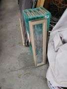 1 wired glass sealed window, 5 frames with no glass