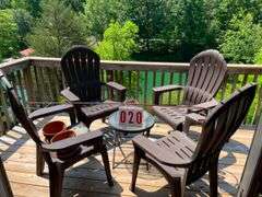 Outdoor Patio Set: Four Chairs and Glass Top Table
