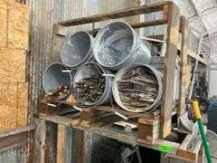 Pallet of Storage Buckets & Wood Scraps