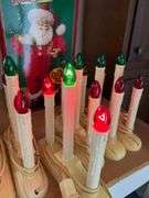 Jingle Bell Rock Santa Figure and Electric Holiday Candles