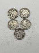 Walking Liberty Half Dollar Coins - Lot of 5