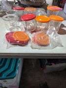 Lot of Glass Yogurt Jars with Lids
