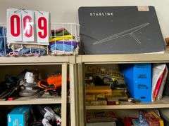 Cabinet with Tools, Manuals, Starlink Box, and More