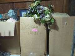 Assorted home decor and faux flowers