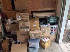 Boxes of Assorted Clothing, Shoes, Accessories, and Household Items