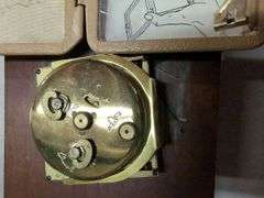 Two Travel Alarm Clocks in Wooden Box