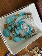 Assorted Costume Jewelry with Boxes and Trinket Box