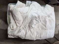 Handmade Crochet Blanket and Charter Club Full/Queen White Down Comforter