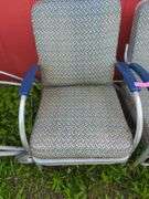 Pair of Retro Aluminum Frame Lawn Chairs