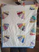 Handmade Fan Quilt with Colorful Fabric