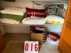 Assorted Household Linens and Pillows