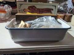 Box Lot with 1920s Paper Dolls, Decorated Box, Cabinet Pulls, and Glass