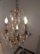 Ornate Chandelier, Table, and Lamp Set