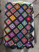 Handmade Crochet Blanket and Charter Club Full/Queen White Down Comforter
