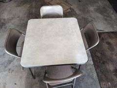 Two Folding Card Table and Chair Sets