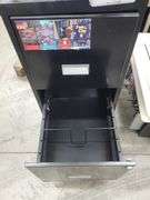Metal File Cabinet with Sliding Door Hardware & Other Items
