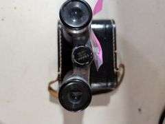 Pair of Resco 4x30 Coated Binoculars with Case and Cut Glass Tumbler