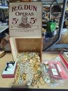 Costume Jewelry Collection in R.G. Dun Operas Cigar Box