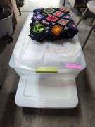 Handmade Crochet Blanket and Charter Club Full/Queen White Down Comforter