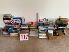Mixed Collection of Books, Atlases, and Religious Texts