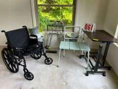 Wheelchair, Walker, Shower Chair, and Adjustable Table