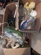 Mixed Box Lot: Home Goods, Decor, & Vintage Magnavox Speaker