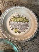 Mixed Kitchen Lot: Pyrex Bowls, Apple Pie Plate, and Strainers
