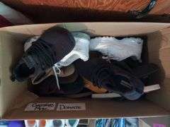 Boxes of Assorted Clothing, Shoes, Accessories, and Household Items