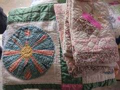 Lot of 2 Handmade Quilts and pillow cases