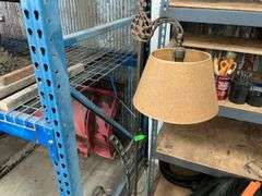 Old lamp and bench ends.