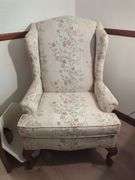 Charles Custom Furniture Floral Sofa and Wingback Chair Set