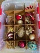 Two Totes of FANCY Christmas Ornaments - Assorted Styles